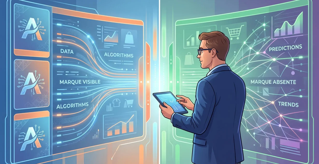 Illustration d’un écart de visibilité de marque entre ChatGPT et Gemini