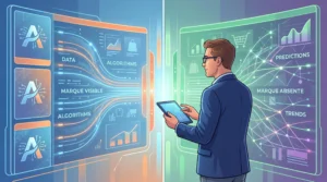 Illustration d’un écart de visibilité de marque entre ChatGPT et Gemini